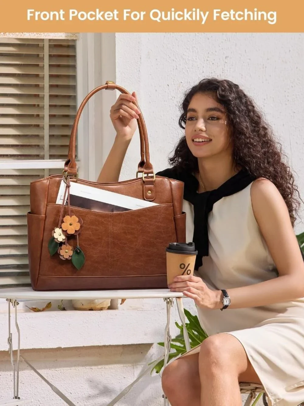 Stylish Vintage Laptop Tote Bag for Women, Perfect Teacher & Work Bag with